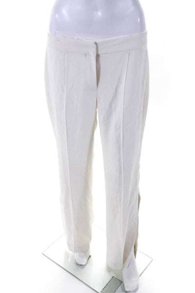 Elie Tahari Womens Front Seam Hook Closure Mid-Rise Wide Leg Pants White Size 6