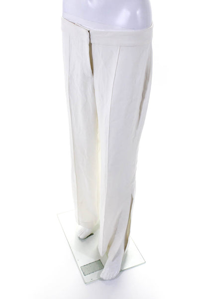 Elie Tahari Womens Front Seam Hook Closure Mid-Rise Wide Leg Pants White Size 6