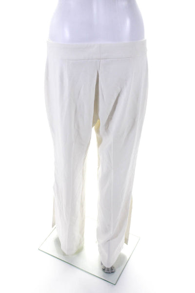 Elie Tahari Womens Front Seam Hook Closure Mid-Rise Wide Leg Pants White Size 6