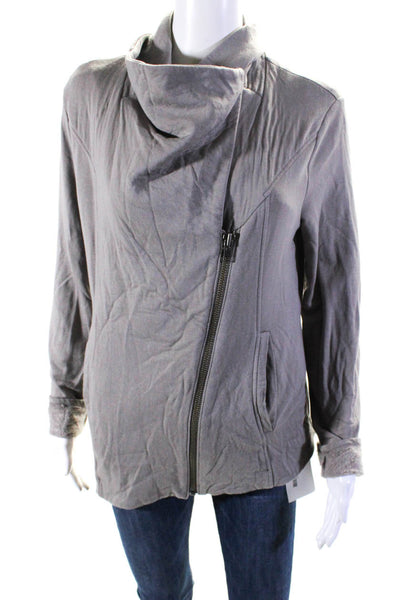 Helmut Helmut Lang Womens Full Zipper Biker Jacket Gray Size Large