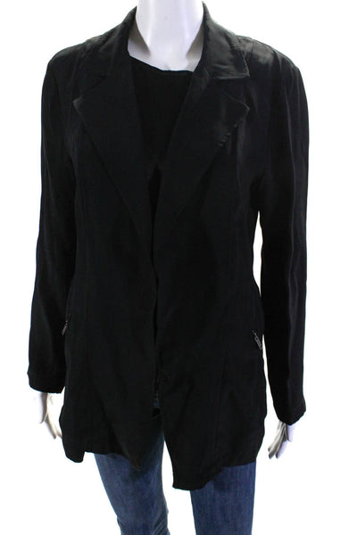 Pure DKNY Womens Zipped Long Sleeve Collared Blazer Jacket Black Size S