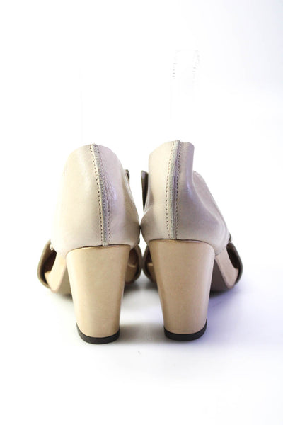 Rizzo Womens Solid Beige Criss Cross Open Toe Heels Sandals Shoes Size 6