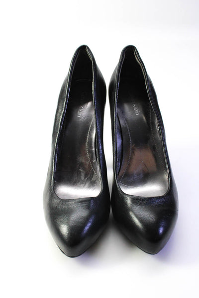 Calvin Klein Womens Solid Black Blocked Heels Pumps Shoes Size 6.5M