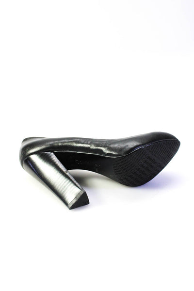 Calvin Klein Womens Solid Black Blocked Heels Pumps Shoes Size 6.5M