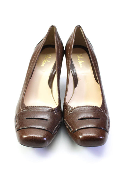 Cole Haan Womens Brown Leather Kitten Heels Pumps Shoes Size 7AA