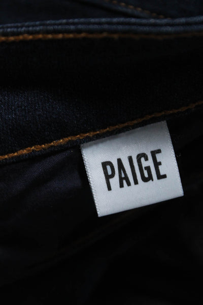 Paige Womens Zipper Fly Dark Wash Manhattan Straight Leg Jeans Blue Size 28