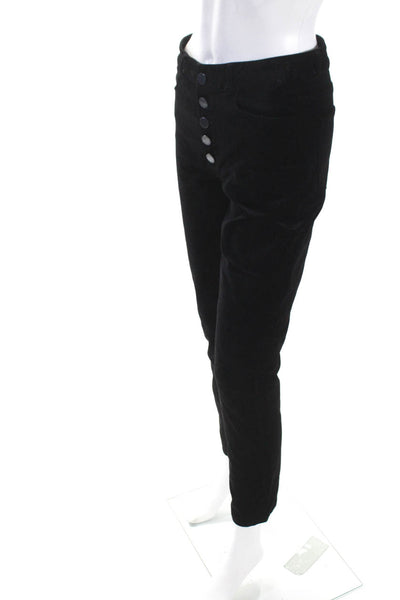 Paige Womens High Rise Velvet Hoxton Ankle Peg Jeans Black Size 27