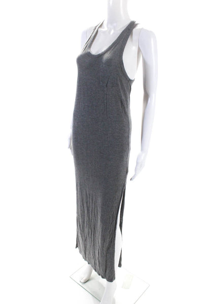 T Alexander Wang Women's Scoop Neck Sleeveless Slit Hem Maxi Dress Gray Size XS