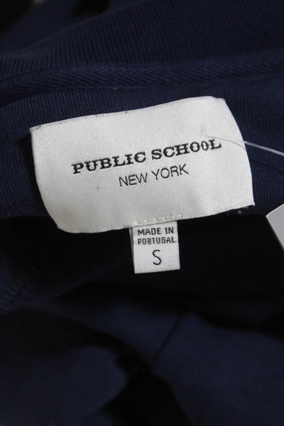 Public School Women's Crewneck Long Sleeves Lace Up Sweatshirt Navy Blue Size S