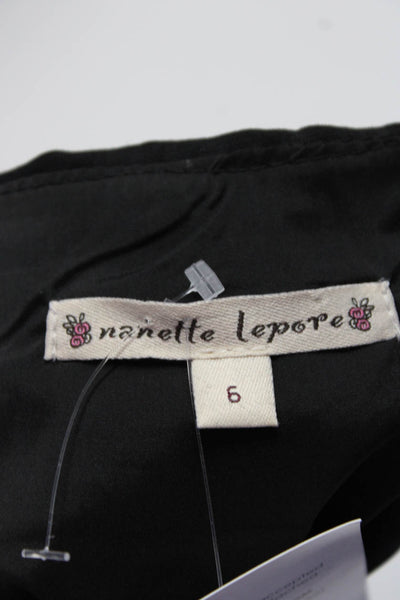 Nanette Lepore Womens Side Zip Ruched Knee Length Pencil Skirt Black Size 6