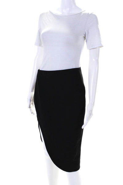 Elizabeth and James Womens Back Zip Front Slit Pencil Skirt Black Size 6