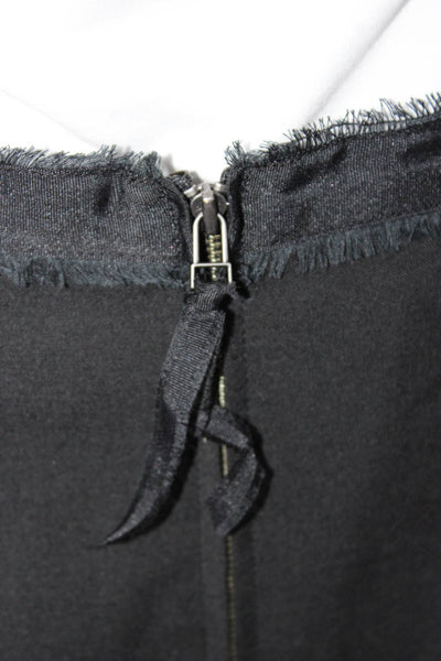 Rebecca Taylor Womens Back Zip Fringe Lace Trim Pencil Skirt Black Size 6