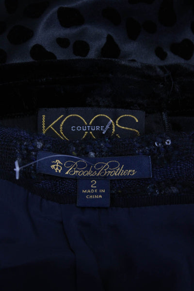 Brooks Brothers Koos Couture Womens Pencil A Line Skirts Black Blue Size 2 Lot 2