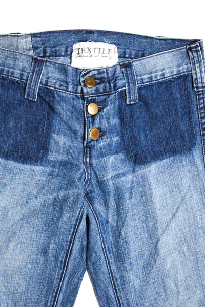 Textile Elizabeth and James Womens Cotton Low Rise Flared Hem Jeans Blue Size 24