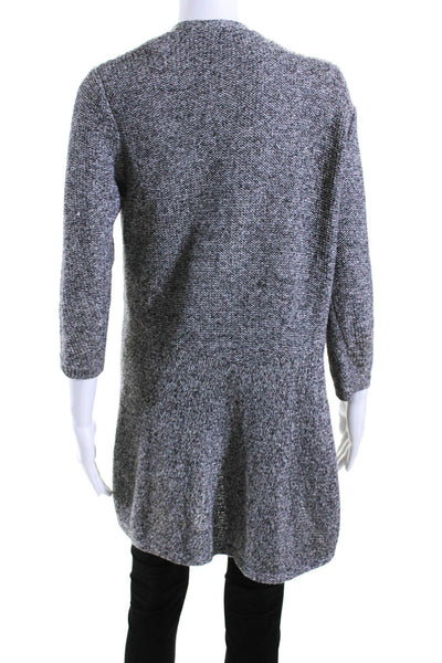 Eileen Fisher Womens Gray Cotton Open Front Cardigan Sweater Top Size XS