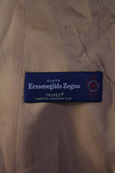 Escada Womens Brown Wool Plaid Two Button Long Sleeve Blazer Size 40