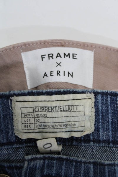 Current/Elliott Frame x Aerin Womens Straight Mini Boot Jeans Blue 24 26 Lot 2