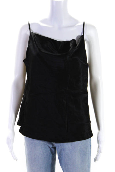 L'Agence Womens Adjustable Silk V-Neck Pullover Cami Tank Top Black Size L