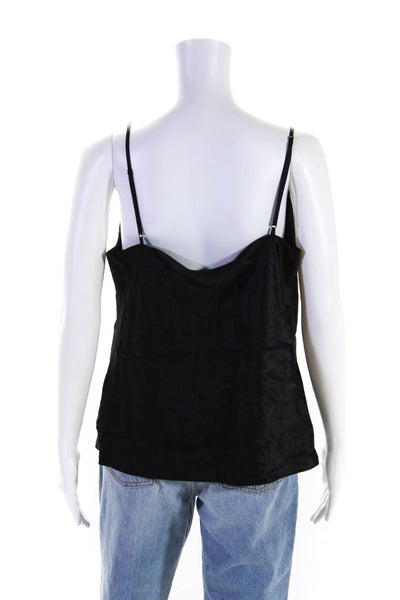 L'Agence Womens Adjustable Silk V-Neck Pullover Cami Tank Top Black Size L