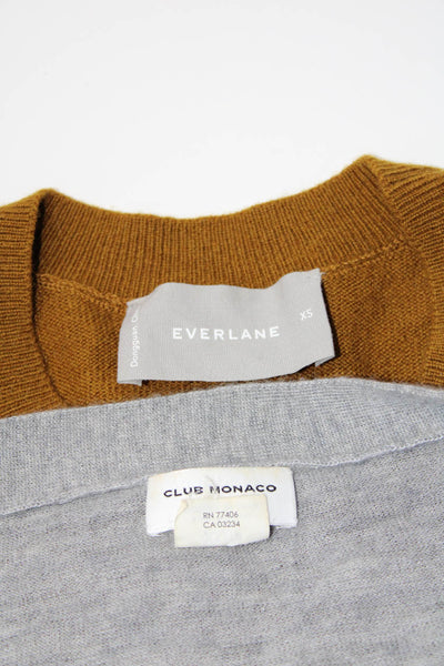 Everlane Club Monaco Womens Brown Crew Neck Pullover Sweater Top Size XS Lot 2