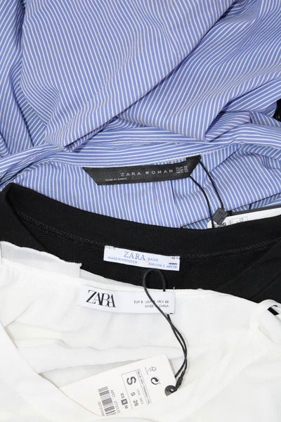 Zara Womens Oversized Sweater Pleated Dress Striped Shirt Black Small XL Lot 3