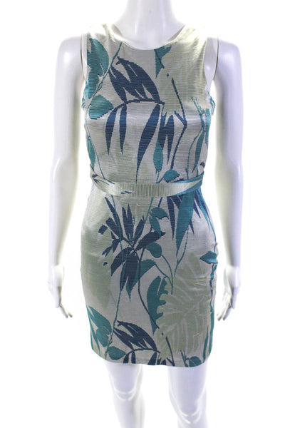 Jonathan Simkhai Womens Leaf Print Sleeveless Dress Multi Colored Size 2