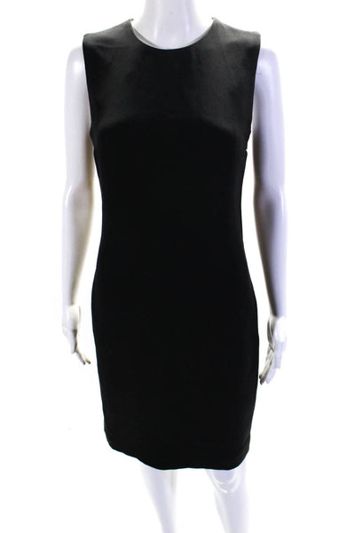 Gucci Womens Black Silk Crew Neck Open Back Sleeveless Shift Dress Size 42