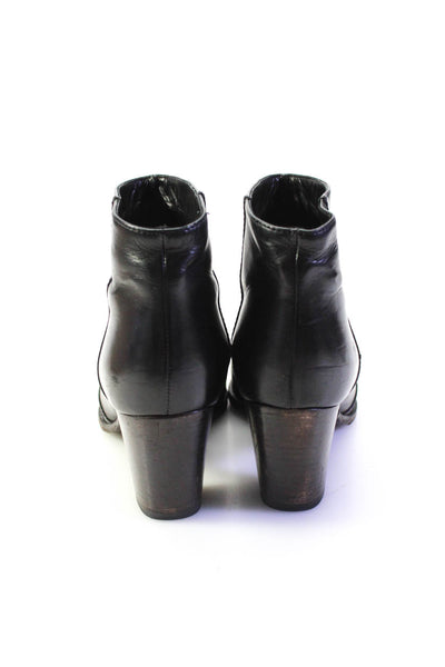 Laurence Dacade Womens Pointed Toe Block Heel Ankle Boots Black Leather 39.5 9.5