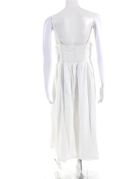 Madewell Womens Knotted Cutout Bodice Sleeveless Midi A Line Dress White Size 6