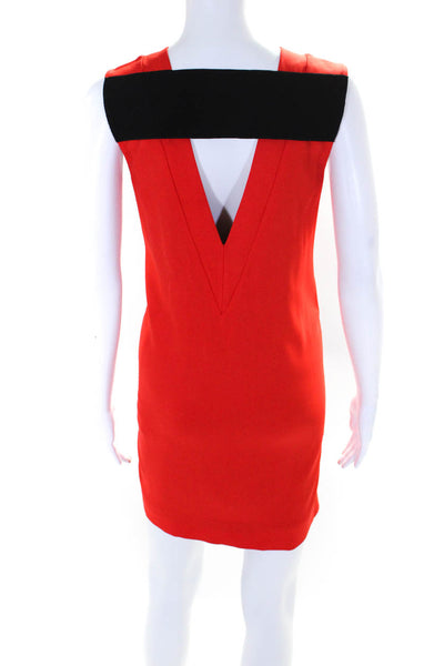 Rag & Bone Women's V-Neck Sleeveless A-Line Pockets Mini Dress Red Size 2