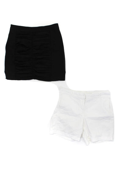 Ganni j Crew Womens Ruched Skirt Shorts Black White Size EUR 42 Lot 2