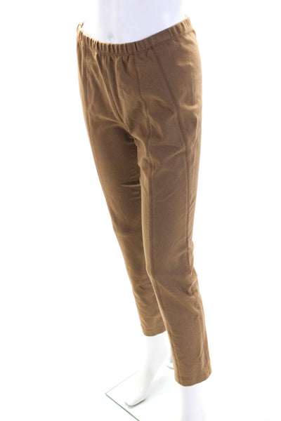 Donna Karan Womens Elastic Waist Mid-Rise Ankle Leggings Brown Size 4