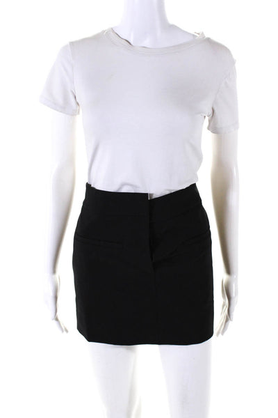 Veronica Beard Womens Hook & Eye Zipped Slip-On A-Line Mini Skirt Black Size 8