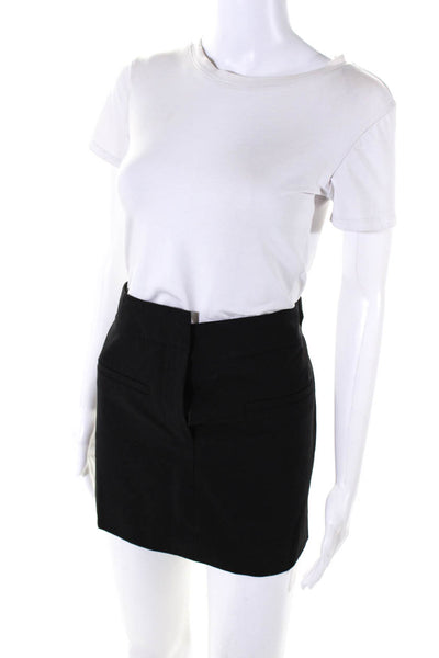 Veronica Beard Womens Hook & Eye Zipped Slip-On A-Line Mini Skirt Black Size 8