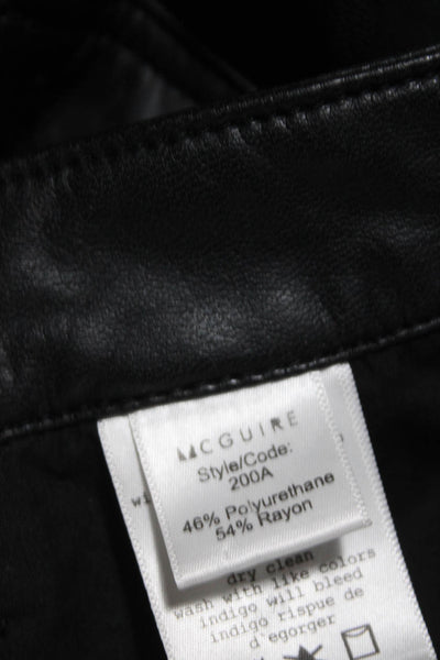 McGuire Womens Five Pocket Mid Rise Faux Leather Skinny Pants Black Size 26