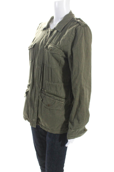 Lilly Aldridge for Velvet Womens Full Zip  Anorak Jacket Olive Green Size Medium