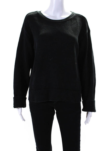 Reformation Jeans Womens Crew Neck Sweater Black Organic Cotton Size Medium