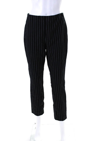 Rag & Bone Womens Pinstriped High Rise Pants Black White Cotton Size 10