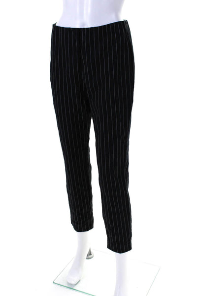 Rag & Bone Womens Pinstriped High Rise Pants Black White Cotton Size 10