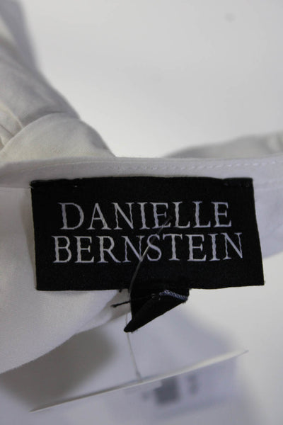 Danielle Bernstein Womens Tiered Crew Neck 3/4 Sleeve Dress White Size Medium