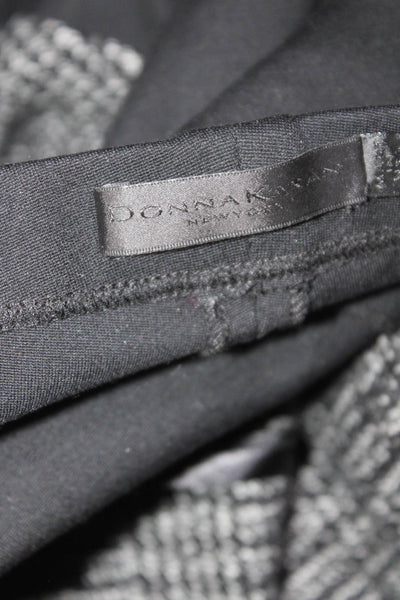 Donna Karan New York Womens High Rise Glen Plaid Leggings Black Gray Wool Size 6