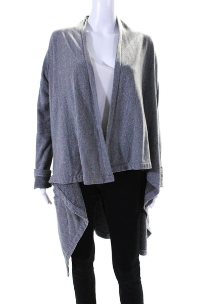 Jet John Eshaya Womens Open Front Jersey Waterfall Long Cardigan Gray One Size