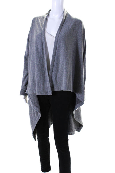 Jet John Eshaya Womens Open Front Jersey Waterfall Long Cardigan Gray One Size