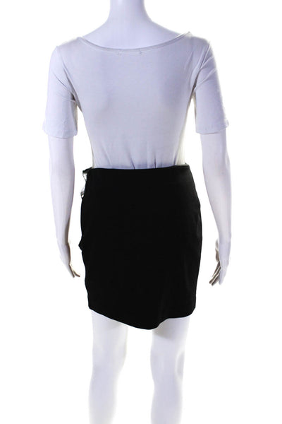NBD Womens Paillette Embellished Crop Top Mini Skirt Set Black Size Small