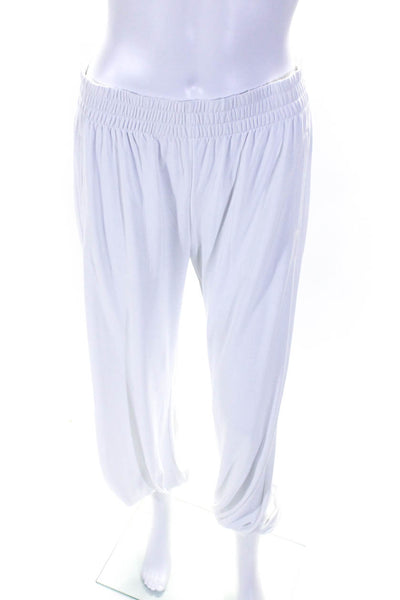 Norma Kamali Womens Elastic Waistband High Rise Knit Pants White Size XS