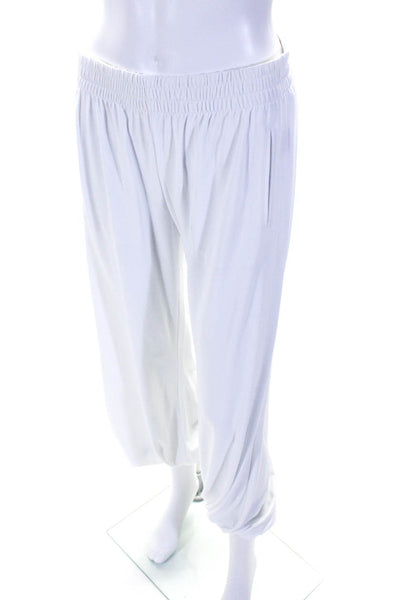 Norma Kamali Womens Elastic Waistband High Rise Knit Pants White Size XS