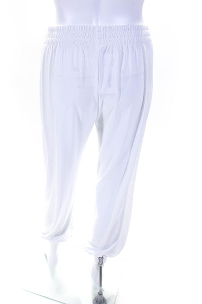 Norma Kamali Womens Elastic Waistband High Rise Knit Pants White Size XS