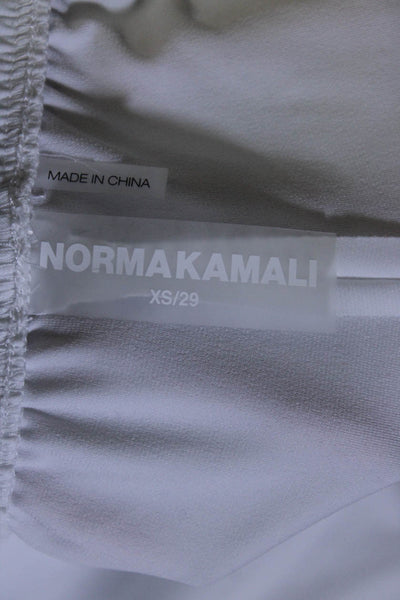 Norma Kamali Womens Elastic Waistband High Rise Knit Pants White Size XS