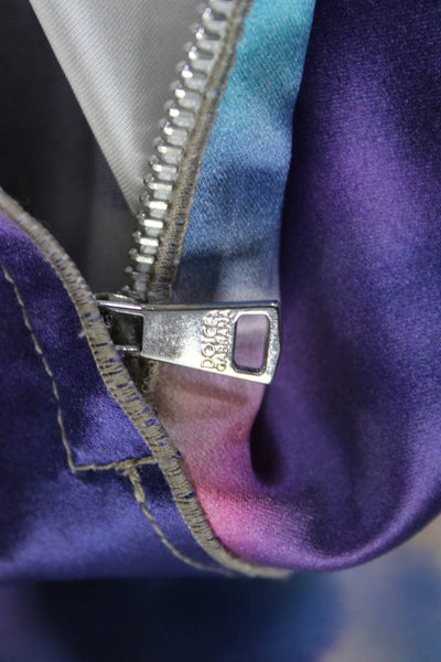 Dolce & Gabbana Womens Multicolor Printed Zip Back Sleeveless Shift Dress Size40