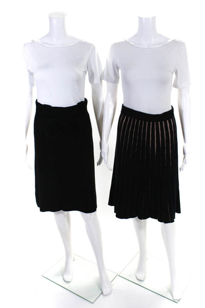 Pure Collection TSE Say Womens Black Brown Striped A-Line Skirt Size S lot 2